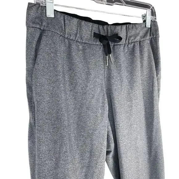LULULEMON On The Fly *27" Drawstring Cropped Pant Heathered Black (Gray) Size 6 - Picture 4 of 9